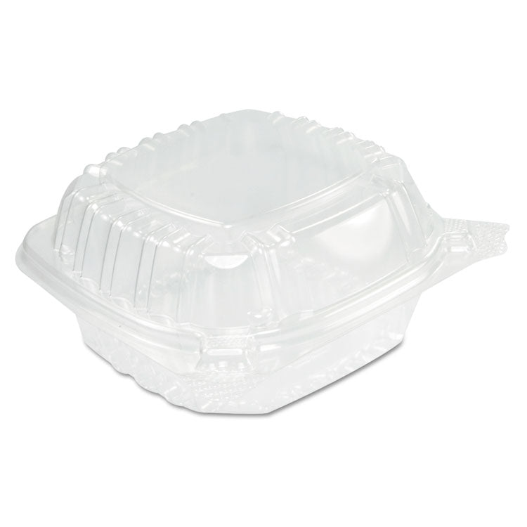 Dart - ClearSeal Hinged-Lid Plastic Containers, Sandwich Container, 13.8 oz, 5.4 x 5.3 x 2.6, Clear, Plastic, 500/Carton