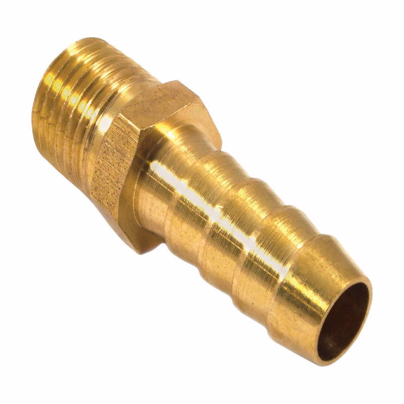 FORNEY - Forney Brass Air Hose End 1/4 in. Male X 3/8 in. Hose Barb 1 pc