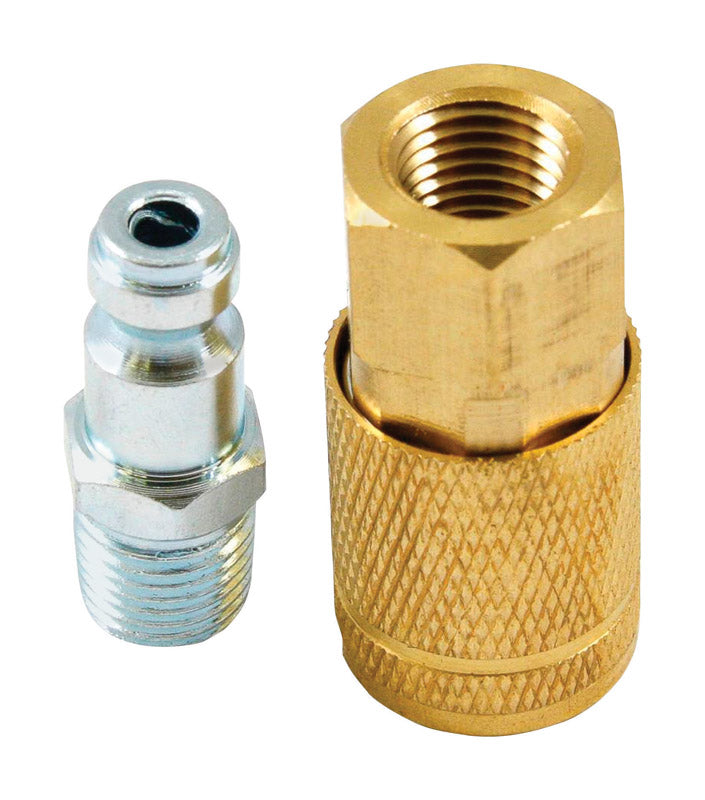 FORNEY - Forney Brass/Steel Air Coupler and Plug Set 1/4 in. 1/4 in. 2 pc [75519]