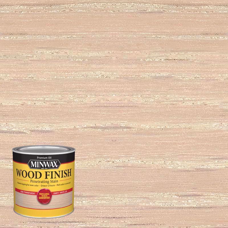 MINWAX - Minwax Wood Finish Semi-Transparent Simply White Oil-Based Penetrating Wood Finish 0.5 pt