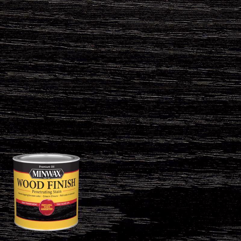 MINWAX - Minwax Wood Finish Semi-Transparent True Black Oil-Based Penetrating Wood Finish 0.5 pt