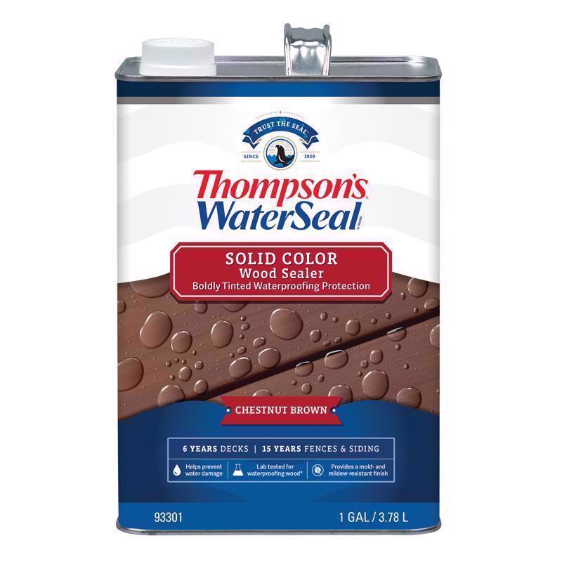 THOMPSON'S WATERSEAL - Thompson's WaterSeal Wood Sealer Solid Chestnut Brown Waterproofing Wood Stain and Sealer 1 gal - Case of 4
