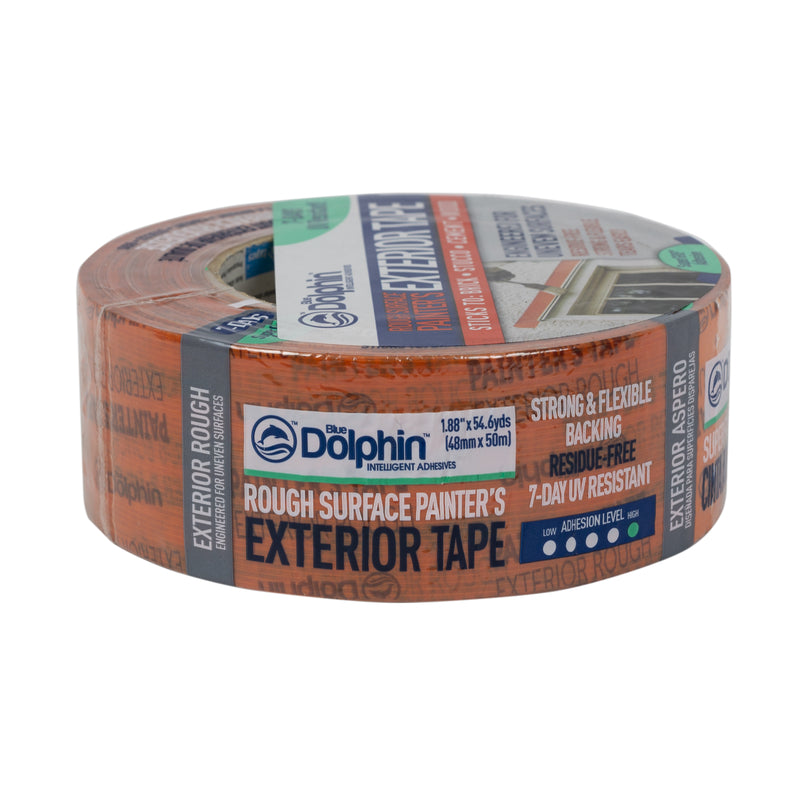 BLUE DOLPHIN - Blue Dolphin 1.88 in. W X 54.6 yd L Orange High Strength Exterior Painter's Tape 1 pk