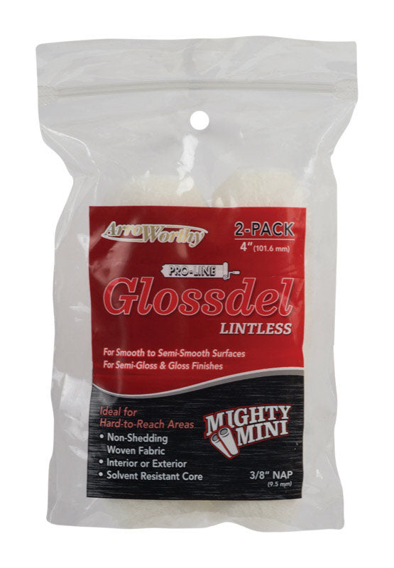 ARROWORTHY - ArroWorthy ProLine Glossdel Woven 4 in. W X 3/8 in. Mini Paint Roller Cover 2 pk - Case of 12
