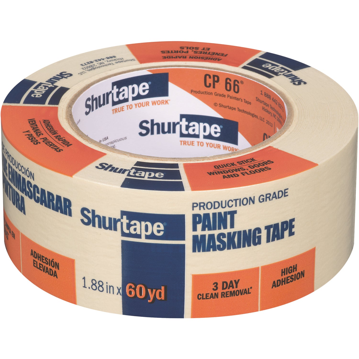 Shurtape CP 66 1.88 in. W X 60 yd L Beige High Strength Painter's Tape 1 pk - Case of 24