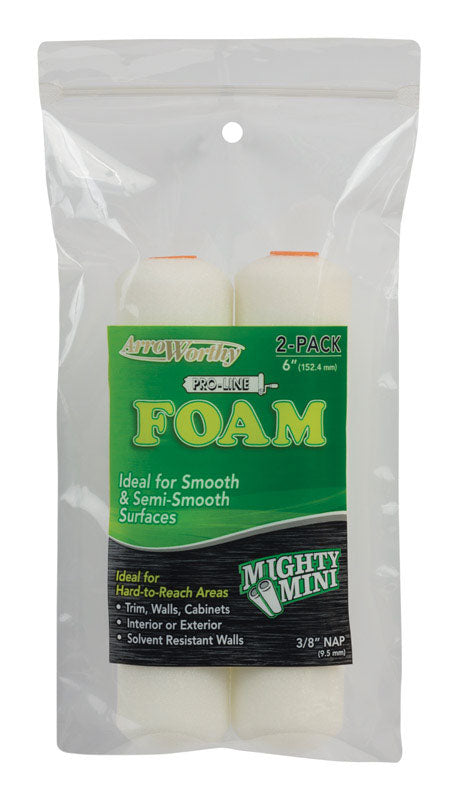 ARROWORTHY - ArroWorthy ProLine Foam 6.5 in. W X 3/8 in. Mini Paint Roller Cover 2 pk - Case of 12