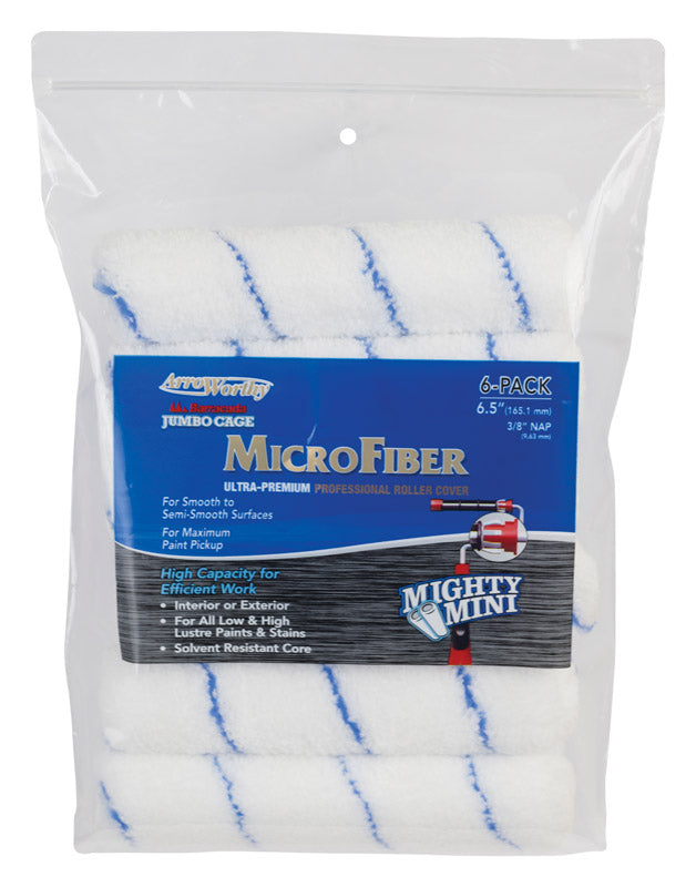 ARROWORTHY - ArroWorthy Barracuda Microfiber 6.5 in. W X 3/8 in. Jumbo Paint Roller Cover 6 pk - Case of 6