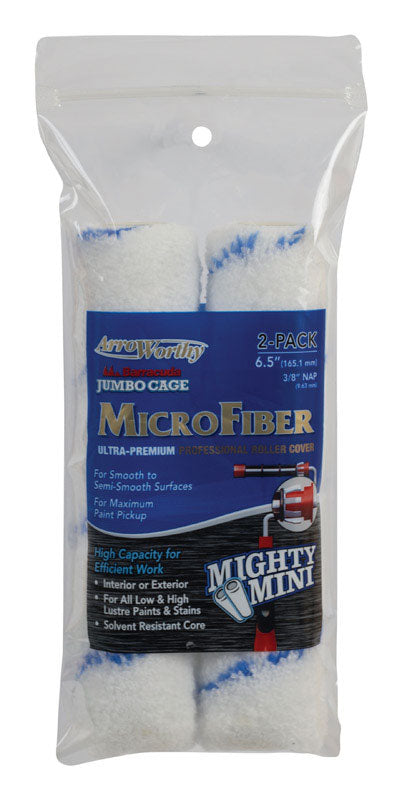 ARROWORTHY - ArroWorthy Microfiber 6.5 in. W X 3/8 in. Jumbo Paint Roller Cover 2 pk