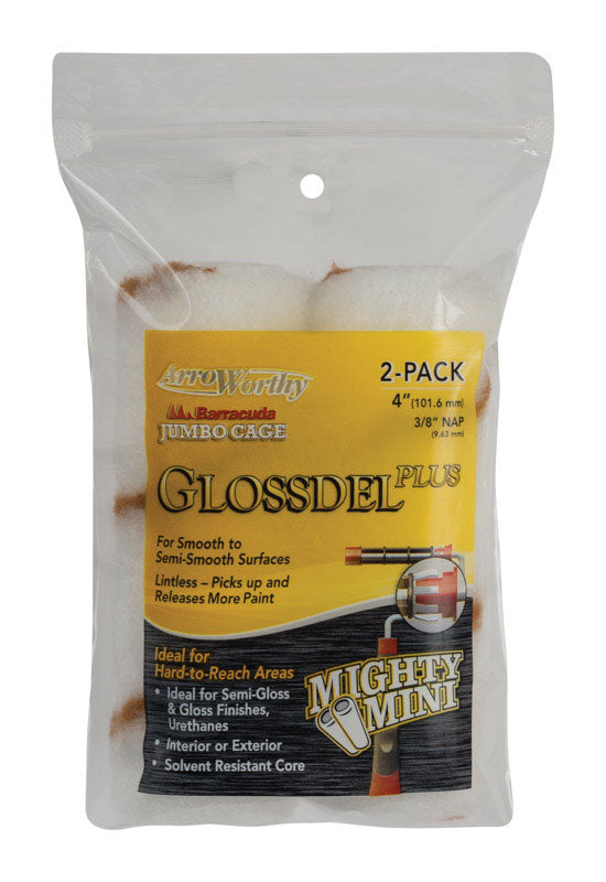 ARROWORTHY - ArroWorthy Glossdel Plus Woven 4 in. W X 3/8 in. Jumbo Paint Roller Cover 2 pk