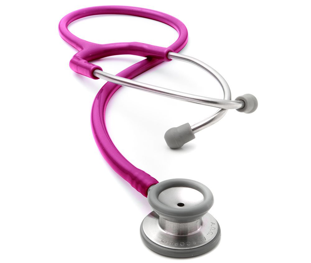 American Diagnostic Corp - Clinician Stethoscope Adscope® 604 Metallic Raspberry 1-Tube 22 Inch Tube Double Sided Chestpiece [1/EA]