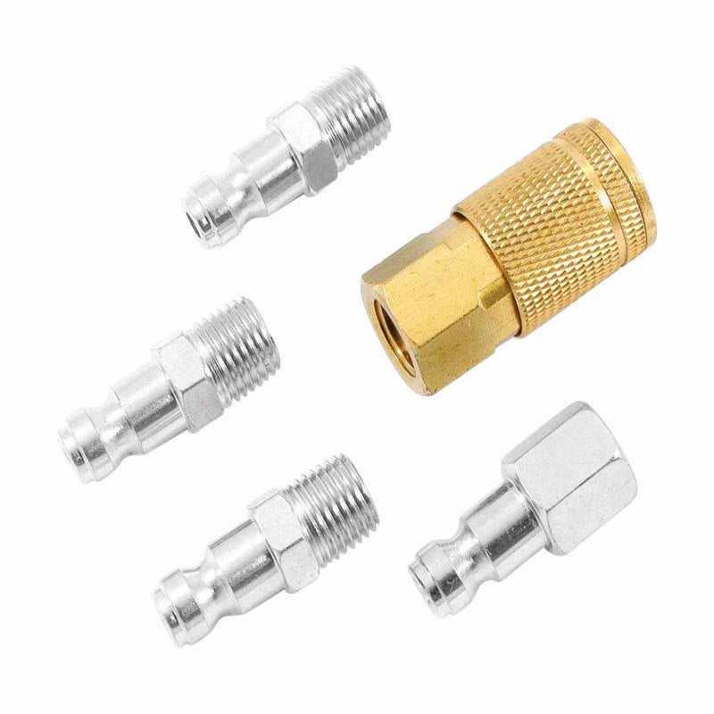 FORNEY - Forney Brass/Steel Air Coupler and Plug Set 1/4 in. 1/4 in. 5 pc [75326]