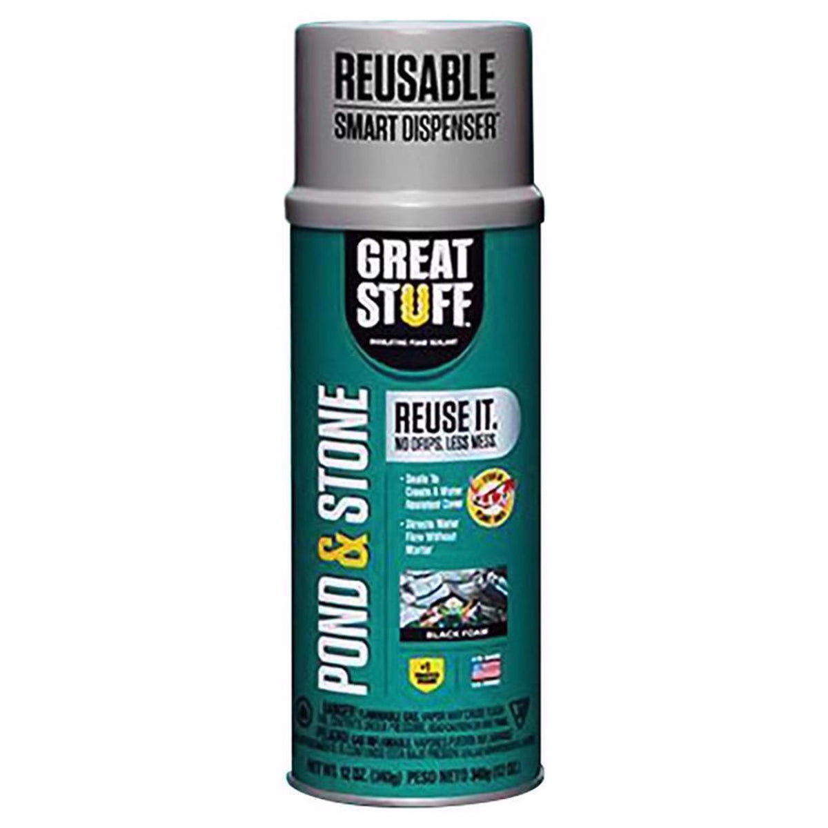Great Stuff Smart Dispenser Black Polyurethane Insulating Foam Sealant 12 oz - Case of 12