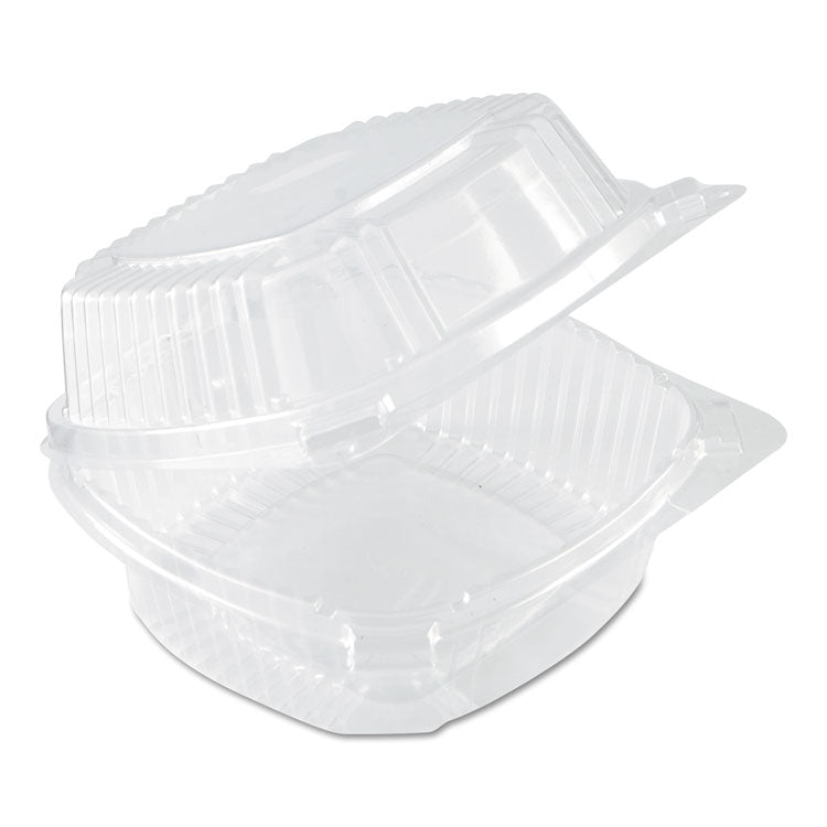 Pactiv Evergreen - ClearView SmartLock Hinged Lid Container, 20 oz, 5.75 x 6 x 3, Clear, Plastic, 500/Carton