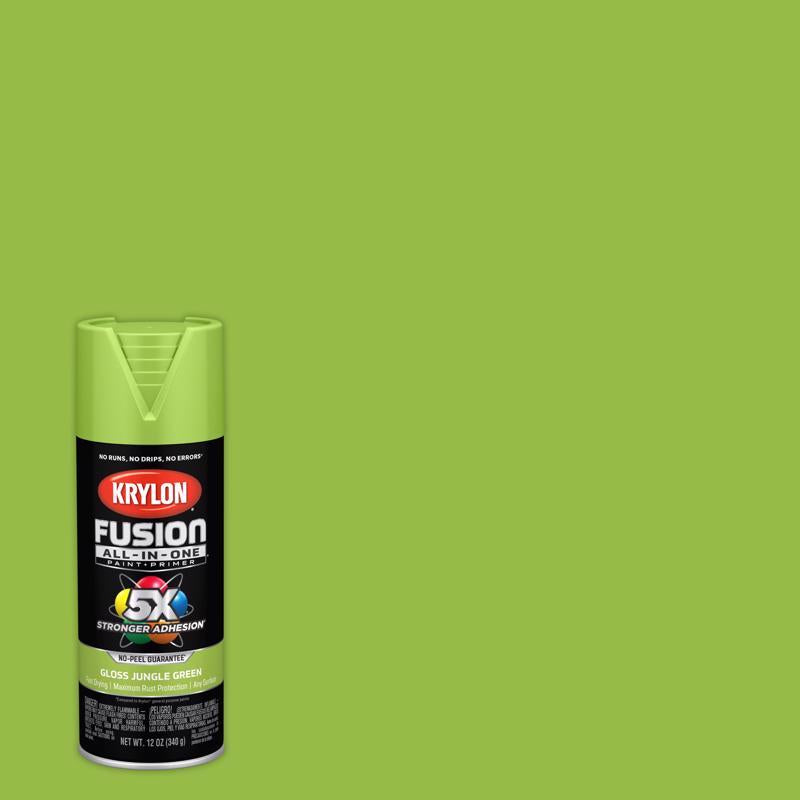 KRYLON - Krylon Fusion All-In-One Gloss Jungle Green Paint+Primer Spray Paint 12 oz - Case of 6