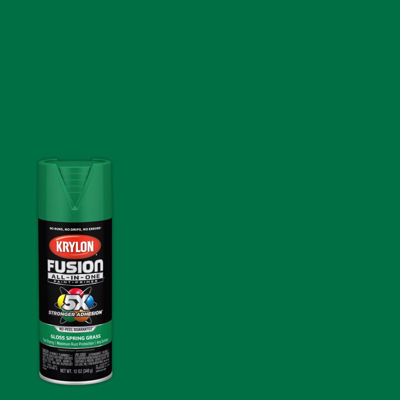 KRYLON - Krylon Fusion All-In-One Gloss Spring Grass Paint+Primer Spray Paint 12 oz - Case of 6