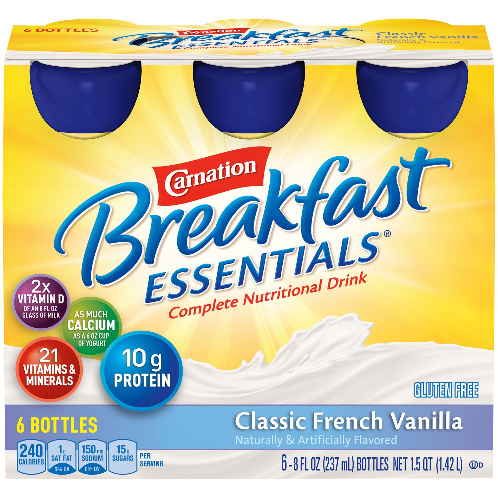 Nestle Healthcare Nutrition - Oral Supplement Carnation Breakfast Essentials® French Vanilla Flavor Liquid 8 oz. Bottle [1/EA]