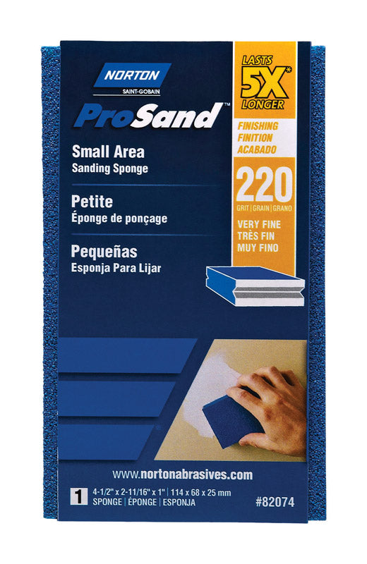 NORTON - Norton ProSand 4.5 in. L X 2.69 in. W X 1 in. 220 Grit Very Fine Small Area Sanding Sponge