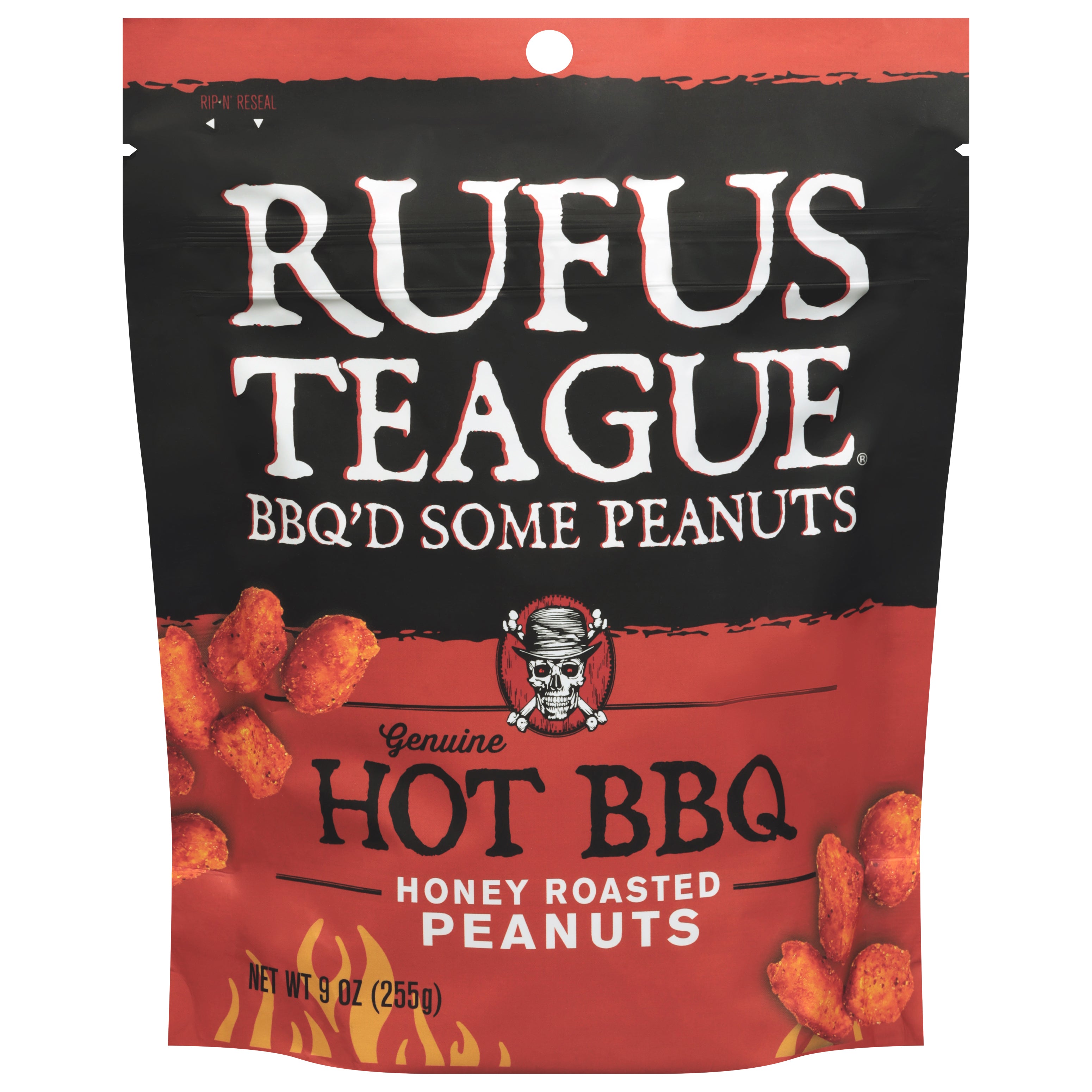 Rufus Teague Honey Roasted Hot BBQ Peanuts 9 oz - Case of 12