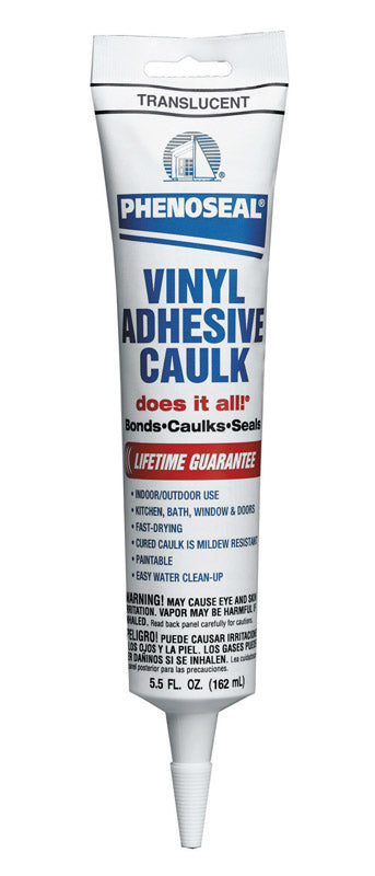 PHENOSEAL - Phenoseal Clear Vinyl Adhesive Caulk 5.5 oz - Case of 15