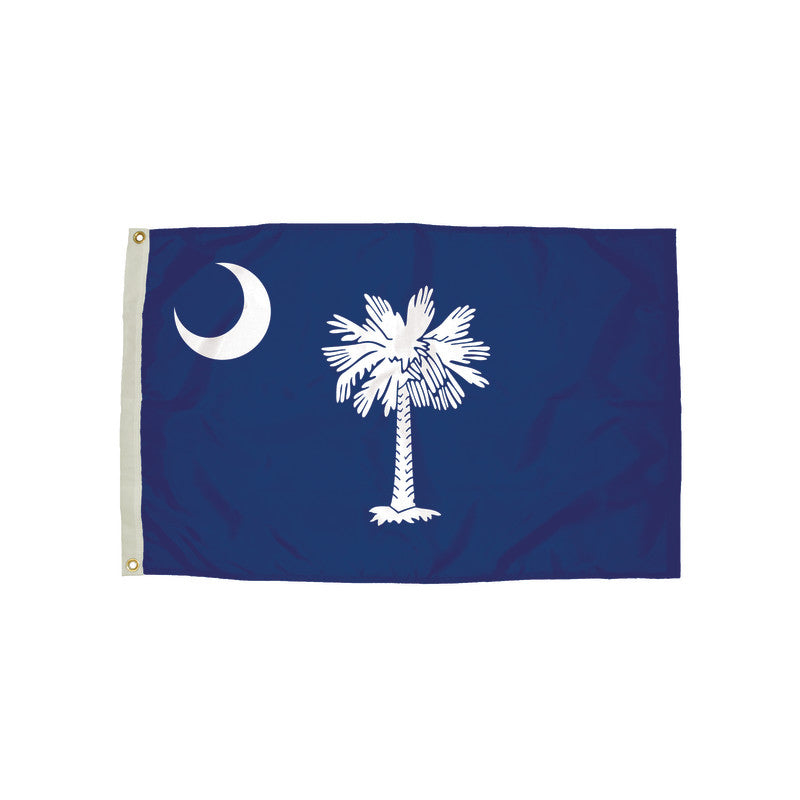 FLAGZONE - Durawavez Nylon Outdoor Flag with Heading & Grommets, South Carolina, 3ft x 5ft