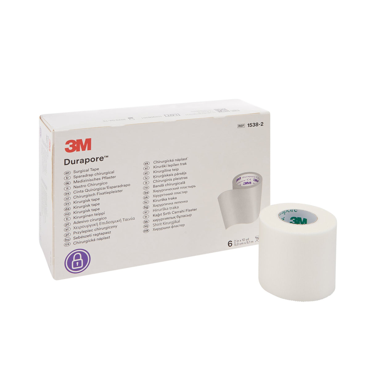 Solventum Corporation - Medical Tape 3M™ Durapore™ White 2 Inch X 10 Yard Silk-Like Cloth NonSterile [1/RL]