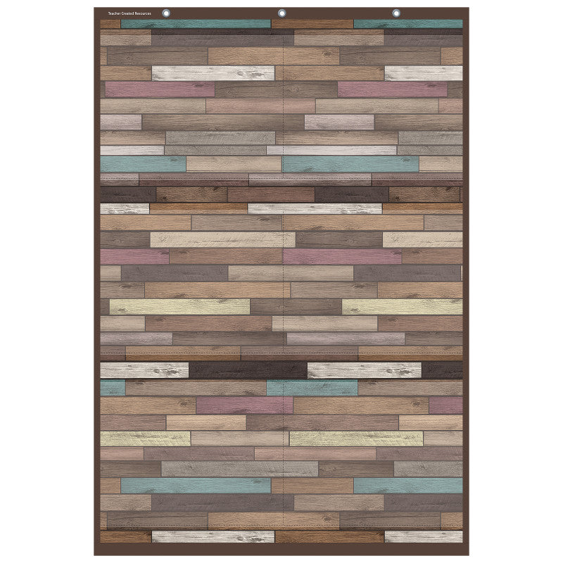 TEACHER CREATED RESOURCES - Reclaimed Wood Design Large 6 Pocket Chart, 26" x 38"
