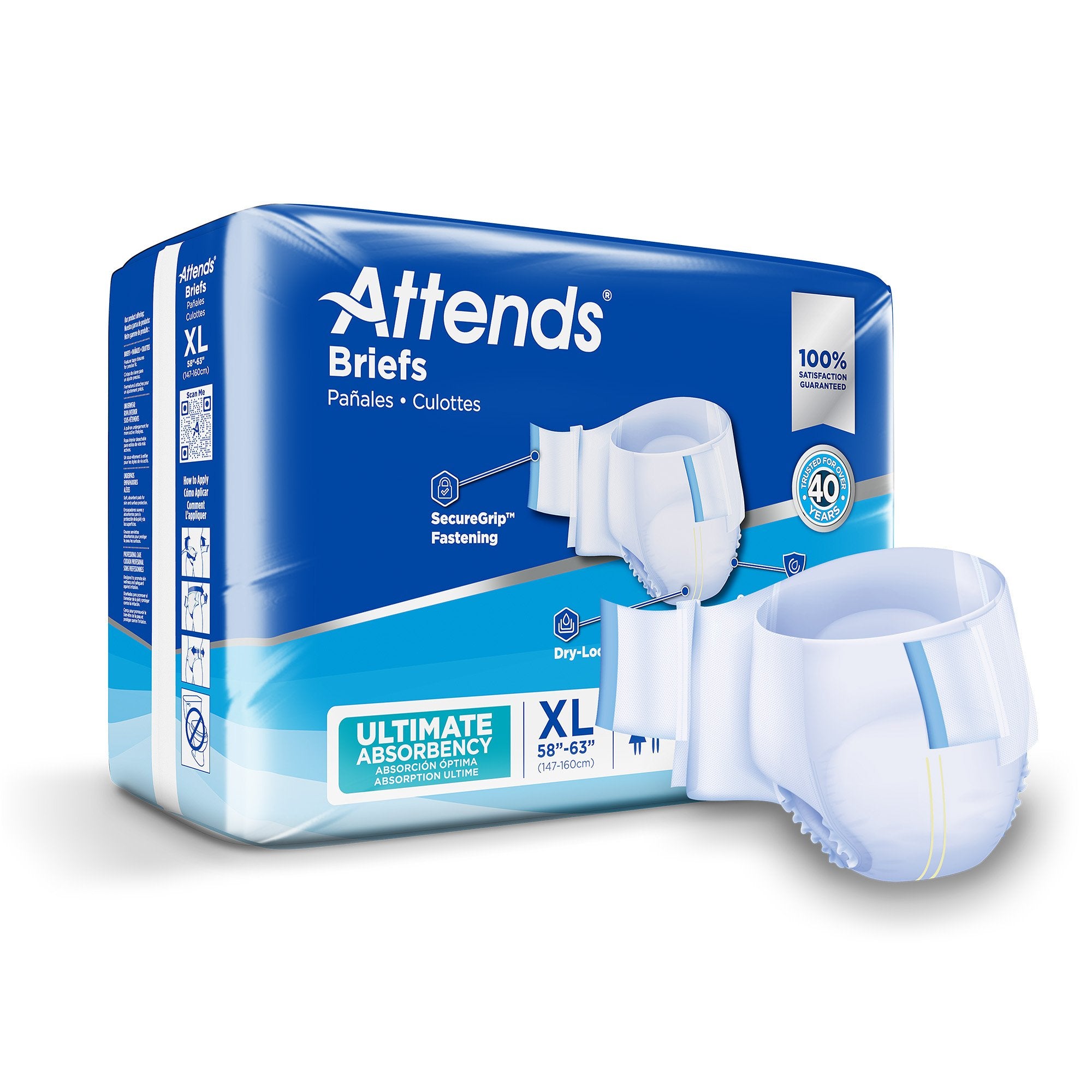Attends Healthcare Products - Unisex Adult Incontinence Brief Attends® Advanced X-Large Disposable Heavy Absorbency [20/BG]
