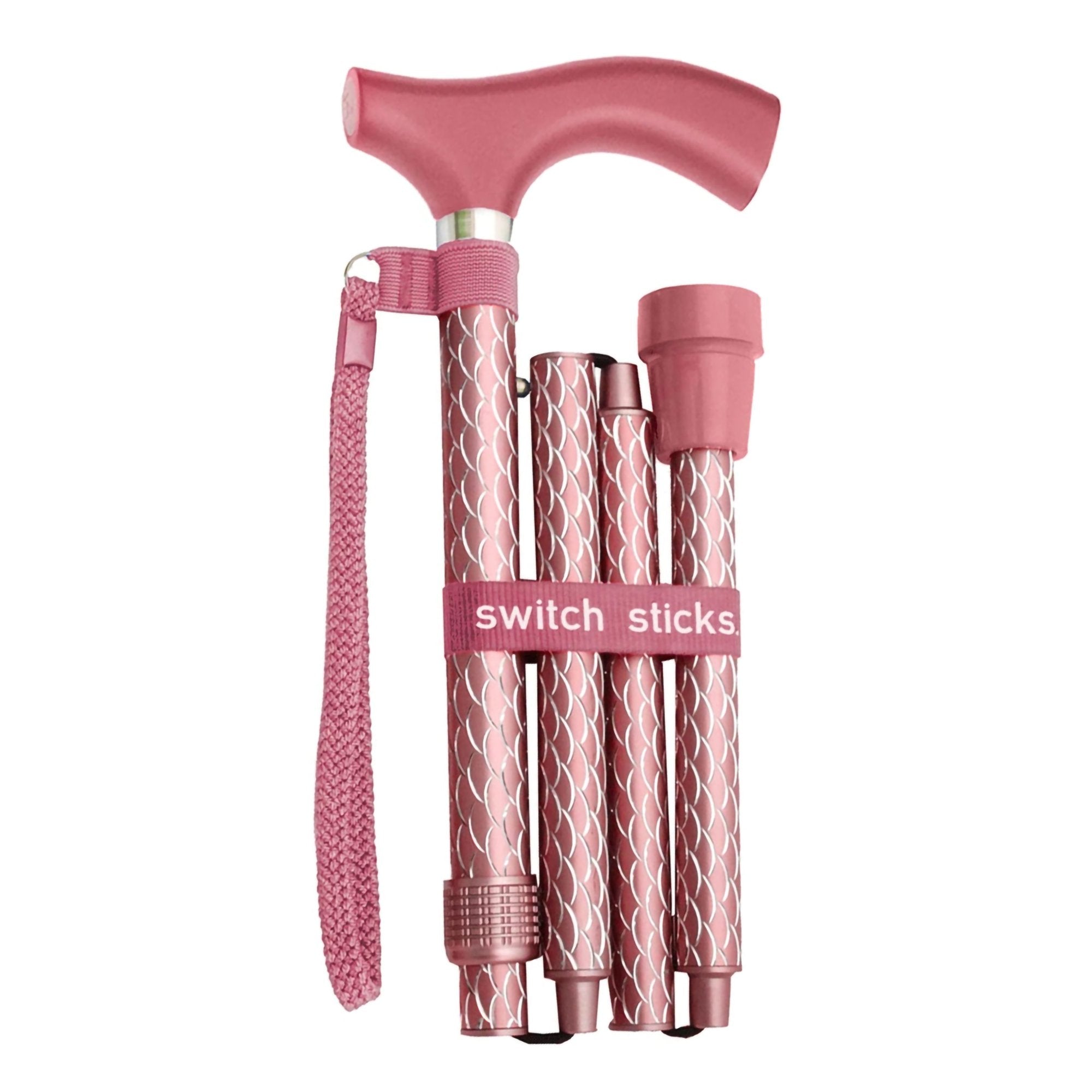 Mabis Healthcare - Folding Cane Switch Sticks® Aluminum 32 to 37 Inch Height Rose Gold [1/EA]