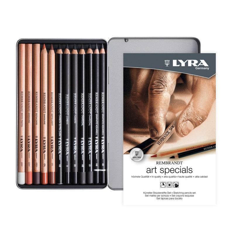 Rembrandt Art Special Graphite Set Tin, Artist Pencils, Assorted Colors, 12 Pieces