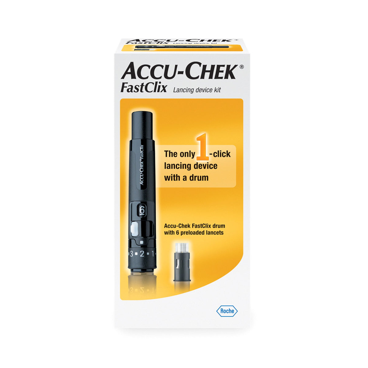 Roche Diabetes Care - Lancing Device Accu-Chek® Preloaded Safety Drum Push Button Activation Multiple Sites [1/BX]
