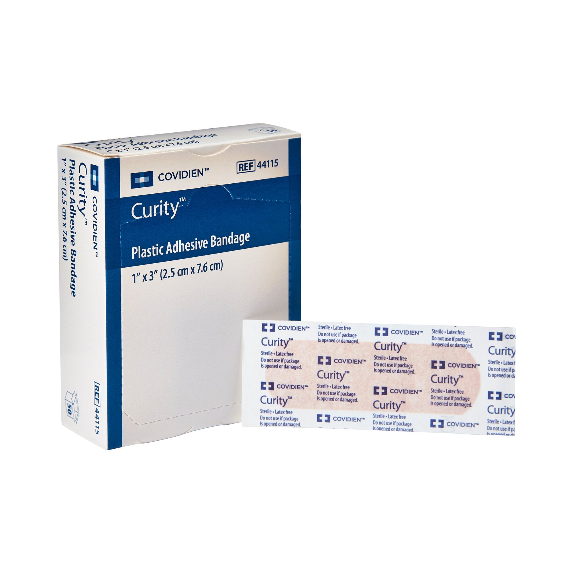 Cardinal - Adhesive Strip Curity™ 1 X 3 Inch Plastic Rectangle Tan Sterile [50/BX]