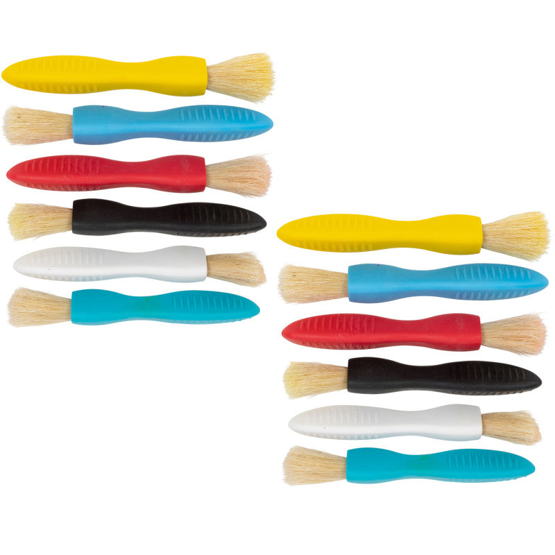 READY 2 LEARN - Triangle Grip Paint Brushes - 1 Size - 6 Per Set - 2 Sets