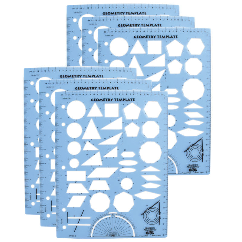 LEARNING ADVANTAGE - Geometry Template, Pack of 6