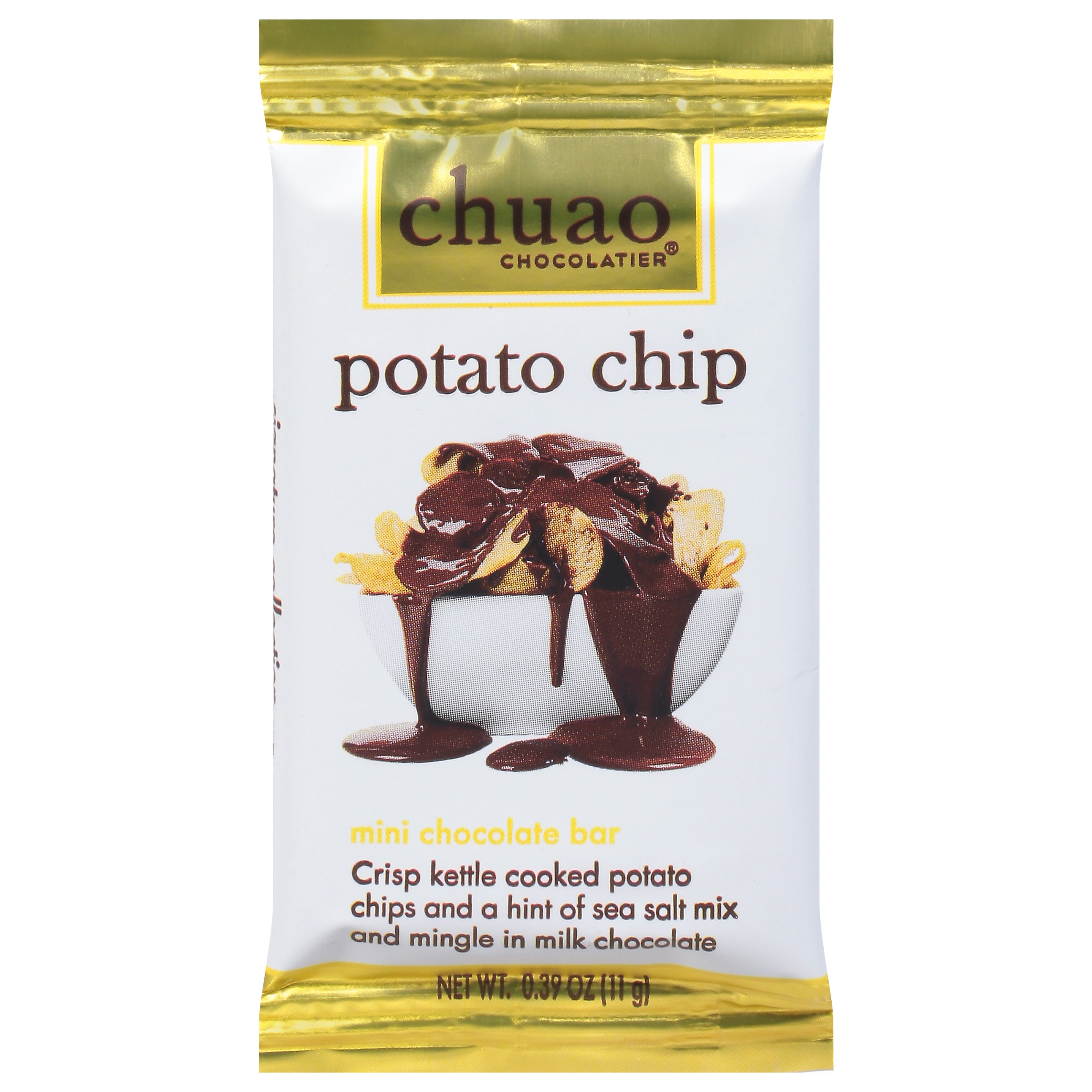 Chuao Chocolatier Potato Chip Mini Chocolate Bar 0.39 oz - Case of 24