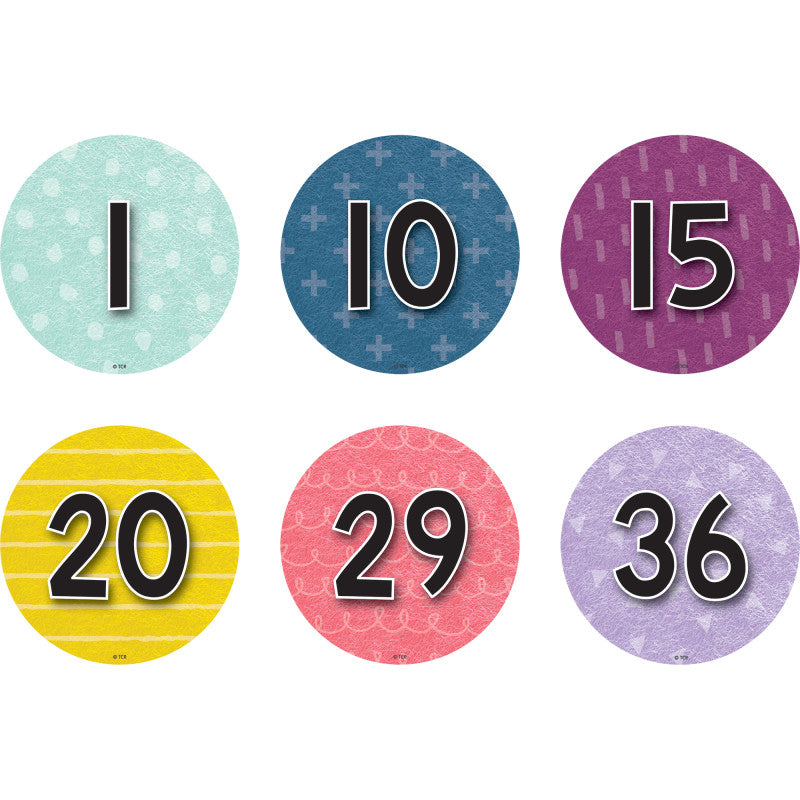 TEACHER CREATED RESOURCES - Spot On Floor Markers Oh Happy Day Numbers 1-36, 4", Pack of 36
