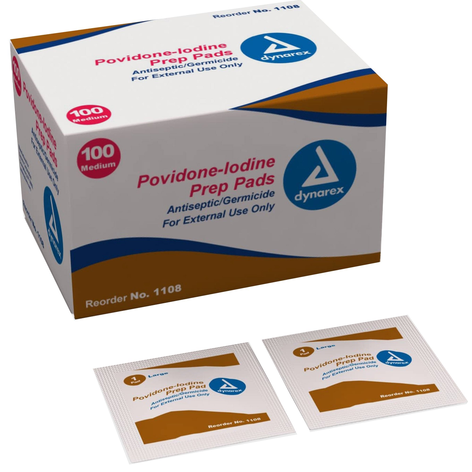 Dynarex - PVP Prep Pad Dynarex® 10% Strength Povidone-Iodine Individual Packet Medium NonSterile [100/BX]