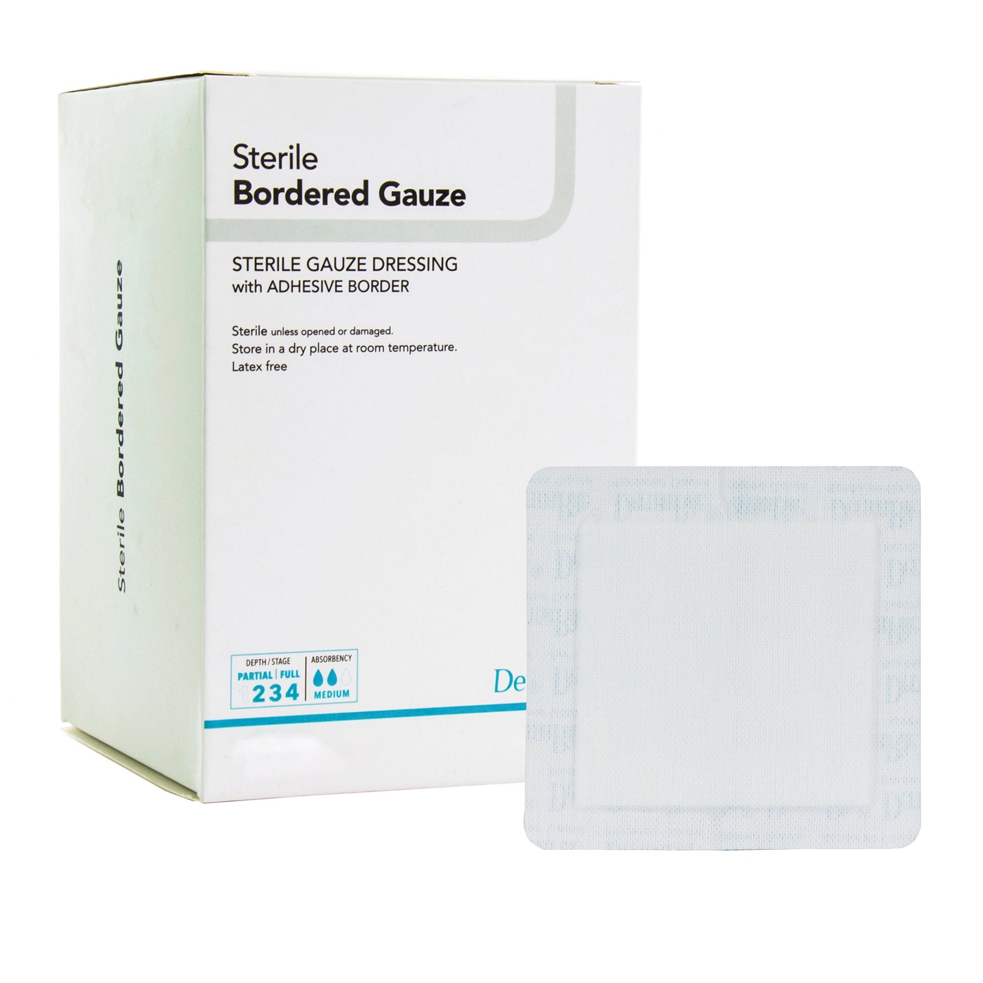 DermaRite Industries - Island Dressing DermaRite® Bordered Gauze 4 X 8 Inch Rectangle Sterile [25/BX]