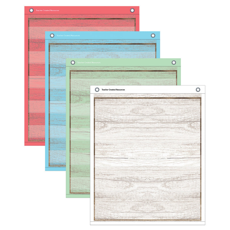 TEACHER CREATED RESOURCES - Painted Wood Design Magnetic Mini Pocket Charts, 14" x 17"
