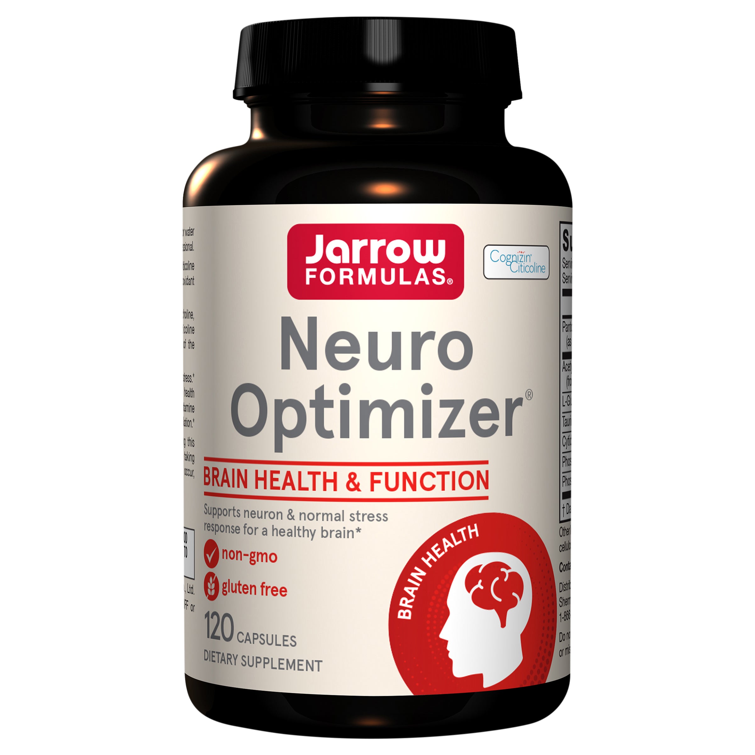 Jarrow Formulas Neuro Optimizer With 7 Neuro-nutrient Ingredients, Dietary Supplement for Brain Health, Function, and Antioxidant Support, 120 Capsules, 30 Day Supply - Case of 1
