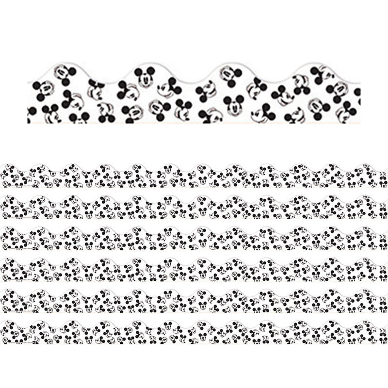 EUREKA - Mickey Mouse® Throwback Tossed Mickeys Deco Trim®, 37 Feet Per Pack, 6 Packs