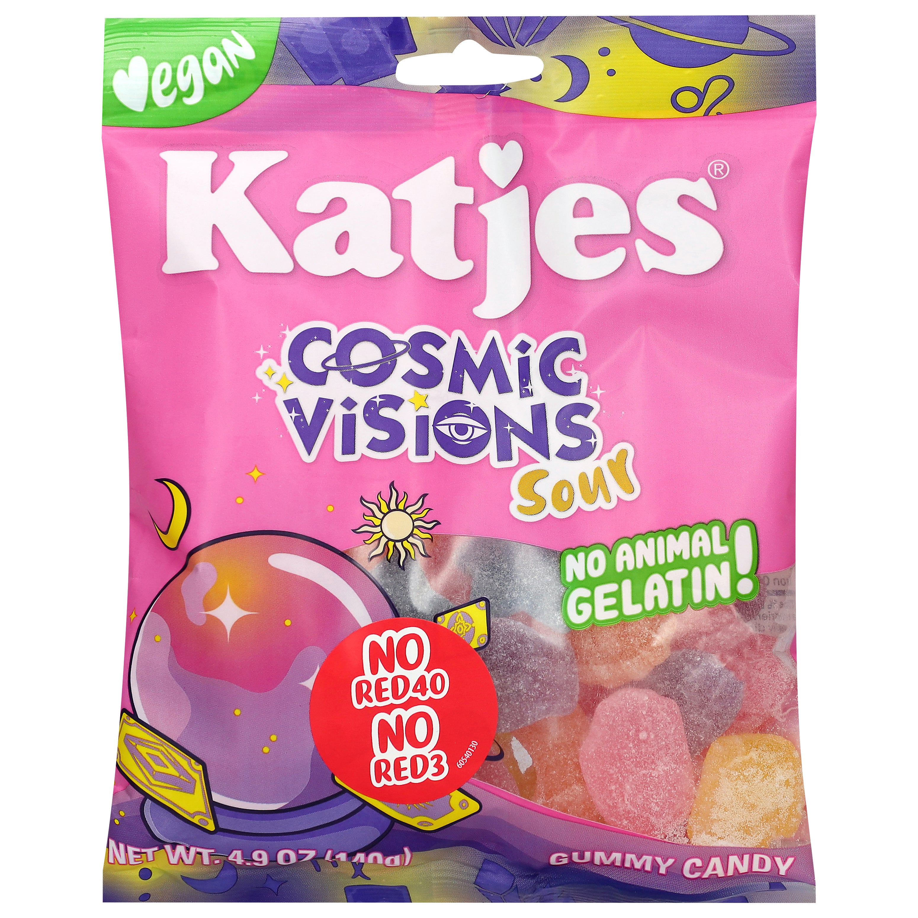 Katjes Cosmic Visions Sour Gummy Candy 4.9 oz - Case of 15