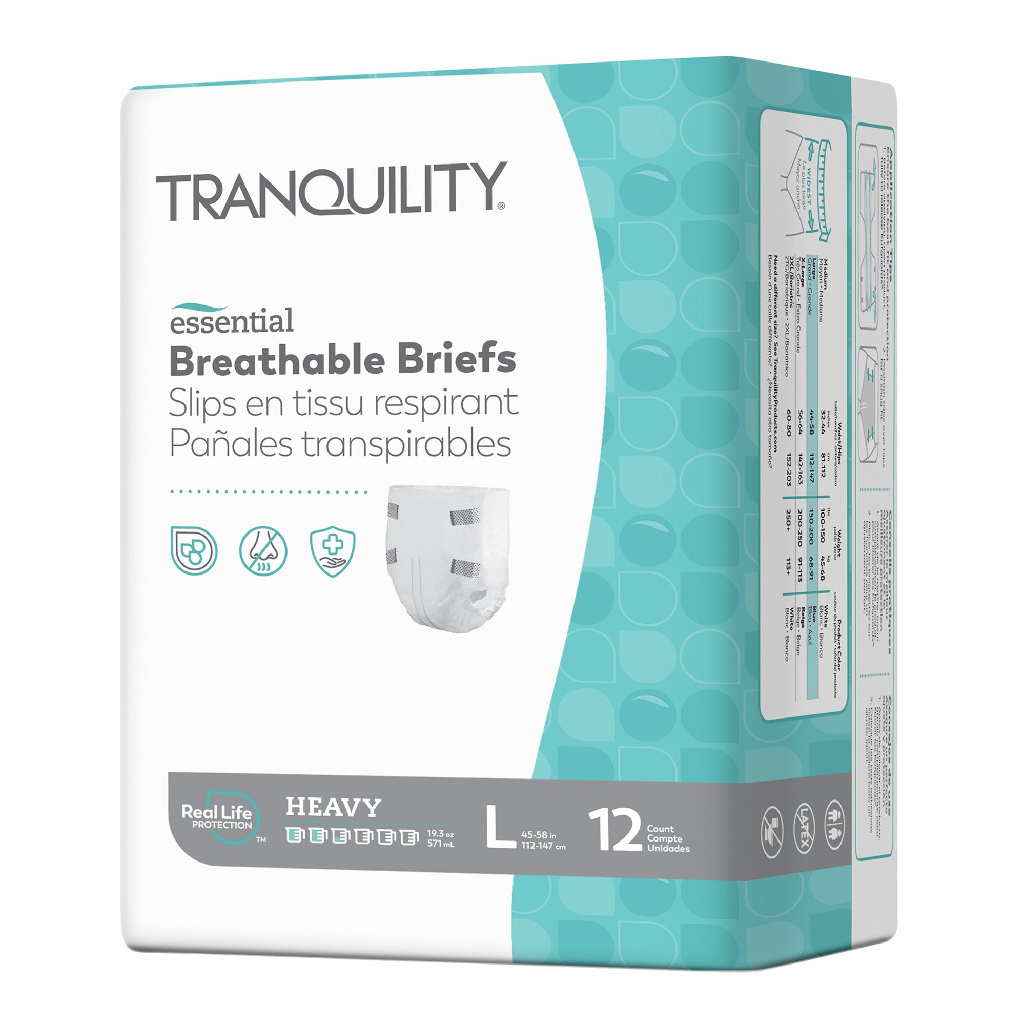 Principle Business Enterprises - Unisex Adult Incontinence Brief Tranquility® Essential Large Disposable Heavy Absorbency [12/BG]