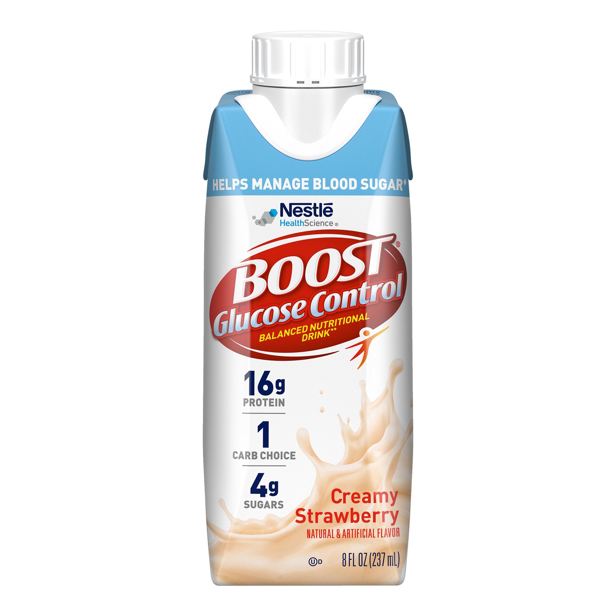 Nestle Clinical Nutritional - Oral Supplement Boost Glucose Control® Creamy Strawberry Flavor Liquid 8 oz. Carton [24/CS]