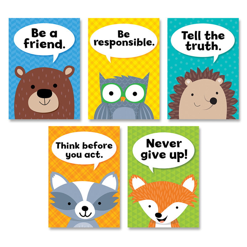 CREATIVE TEACHING PRESS - Woodland Friends Character Traits Inspire U™ 5-Poster Pack