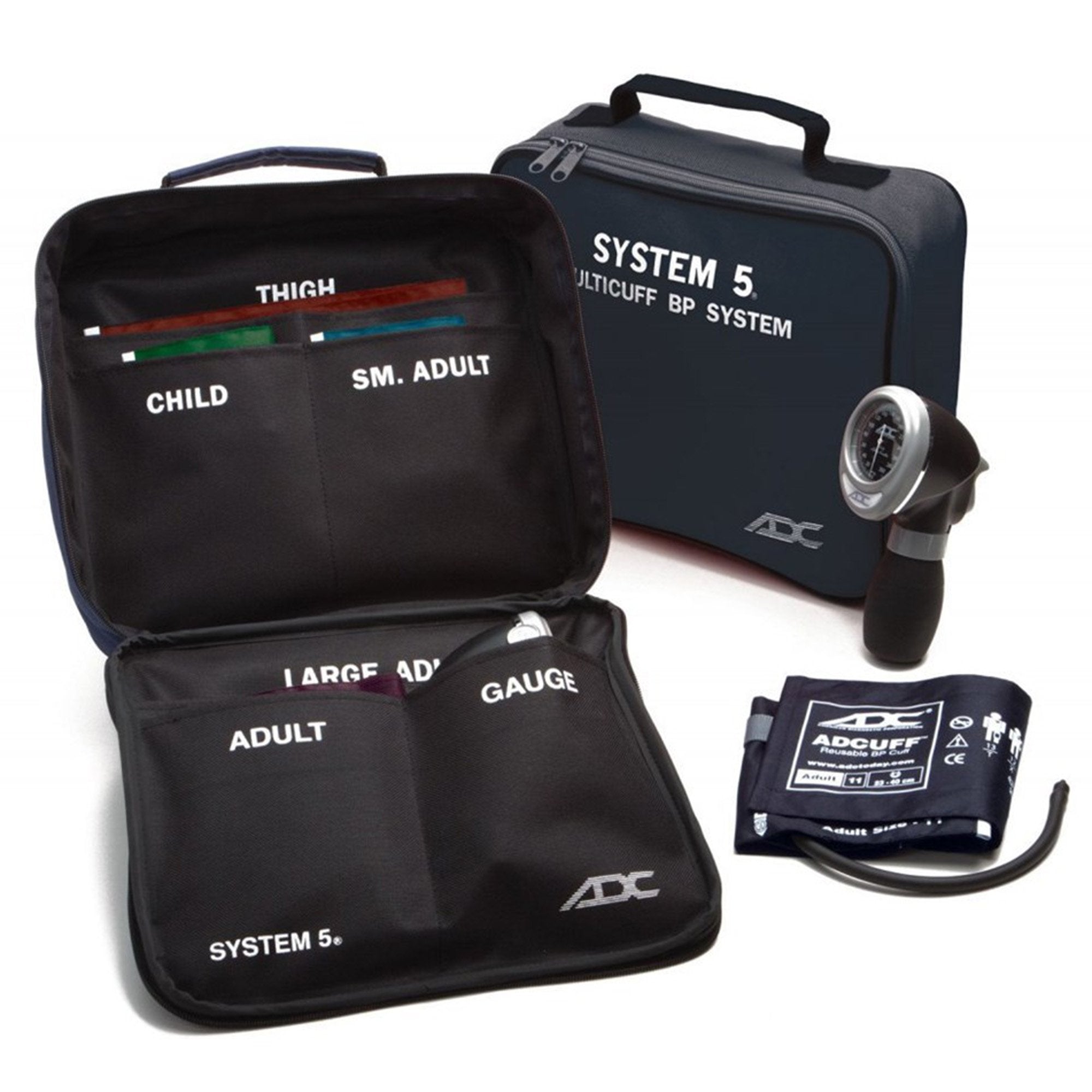 American Diagnostic Corp - Aneroid Sphygmomanometer Unit System 5™ Multiple Sizes Nylon Cuff 13 to 19.5cm, 19 to 27cm, 23 to 40cm, 34 to 50cm, 40 to 66cm Palm Aneroid [5/ST]