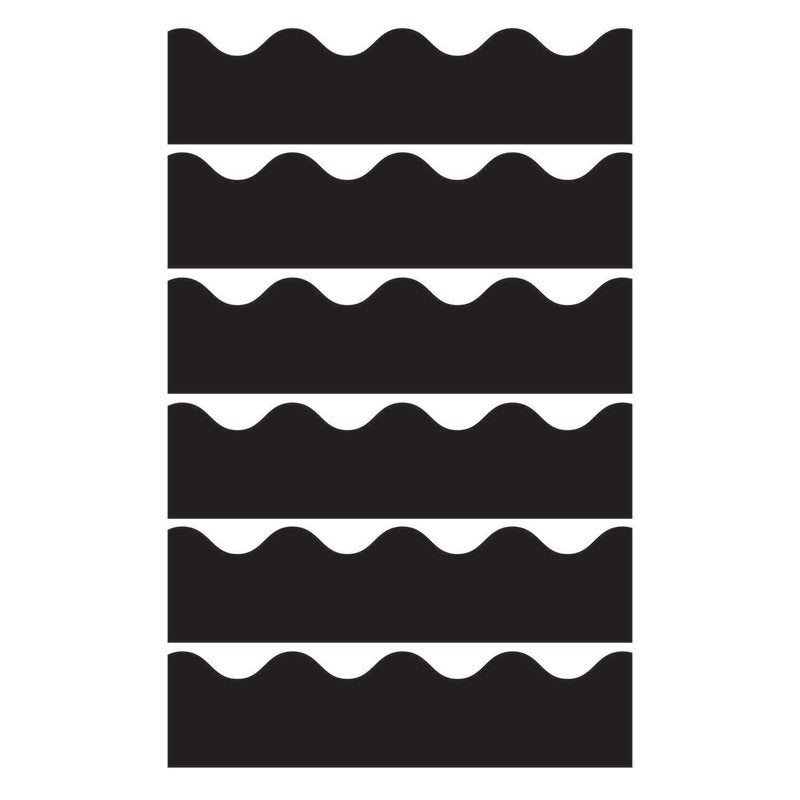 CARSON DELLOSA EDUCATION - Black Scalloped Border, 39 Feet Per Pack, 6 Packs