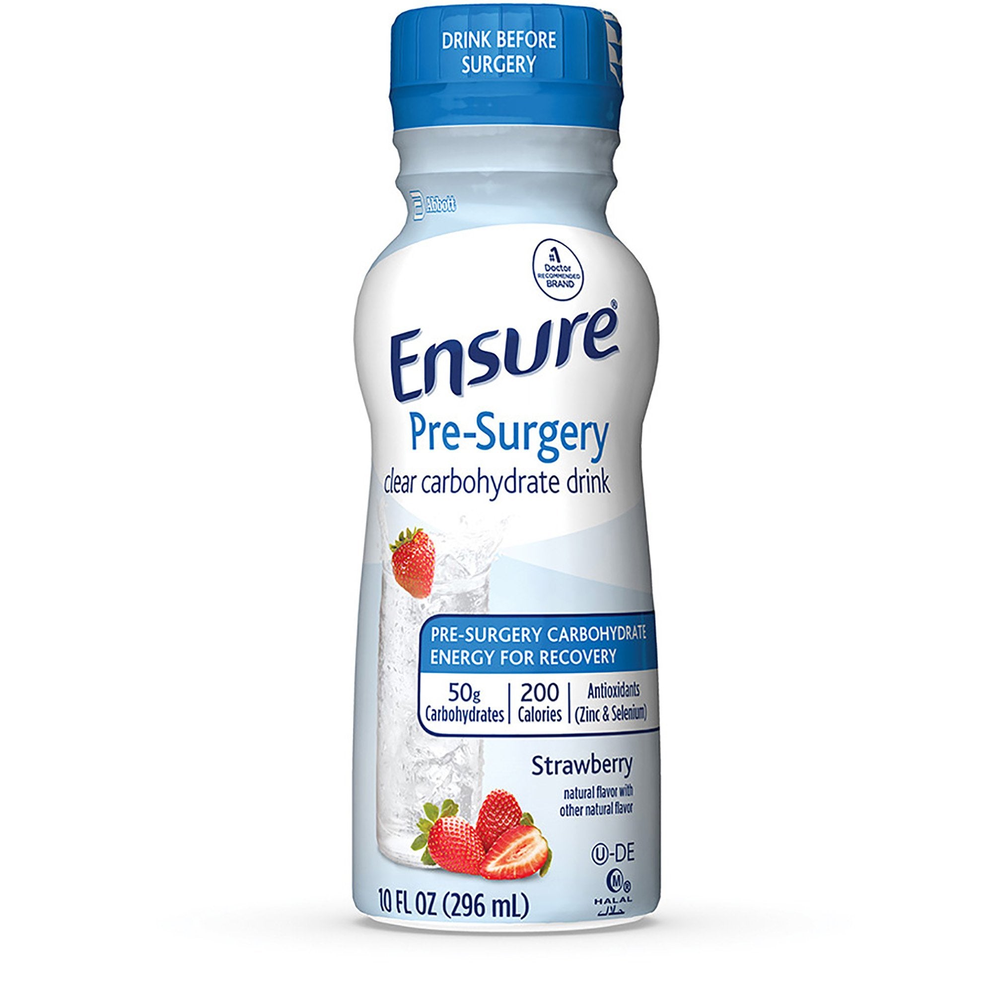 Abbott Nutrition - Oral Supplement Ensure® Pre-Surgery Clear Carbohydrate Drink Strawberry Flavor Liquid 10 oz. Bottle [12/CS]