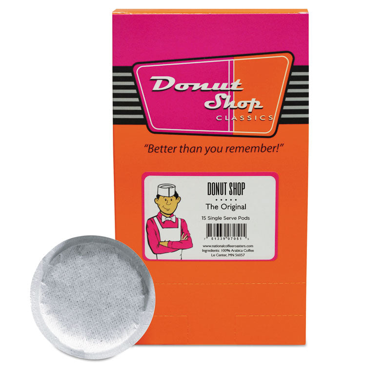 National Coffee Roasters - Donut Shop Coffee Pods, Medium Roast, 15/Box
