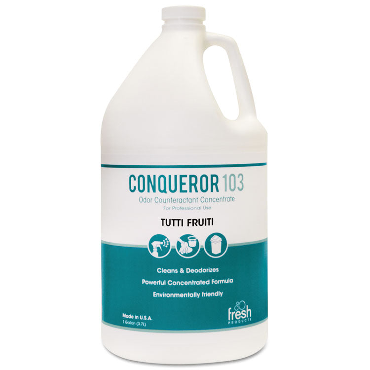 Fresh Products - Conqueror 103 Odor Counteractant Concentrate, Tutti-Frutti, 1 gal Bottle, 4/Carton