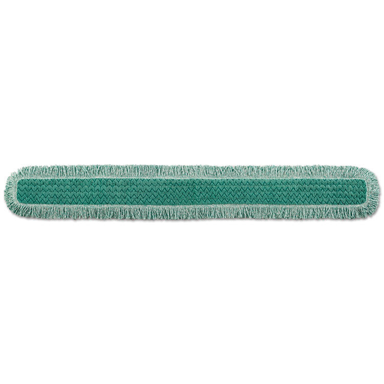 Rubbermaid Commercial HYGEN - HYGEN Dust Mop Heads With Fringe, Green, 60 in., Microfiber, Cut-End